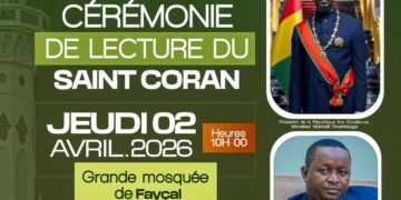Dernière minute : report au jeudi 02 avril 2026 de la cérémonie de lecteur du Saint Coran en hommage au président Mamadi Doumbouya